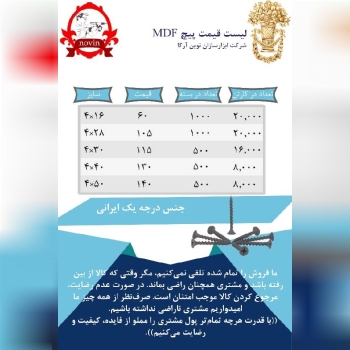 ليست قيمت پيچ ام دى اف آركا٩٩/٧/٧