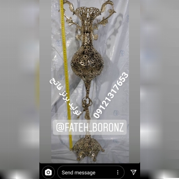 گلدان تمام برنز بانو