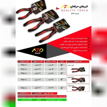  لیست قیمت انبردست ای زد دی? hufer