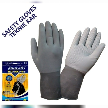 دستکش لاستیکی دو رنگ تکنیک کار طرا