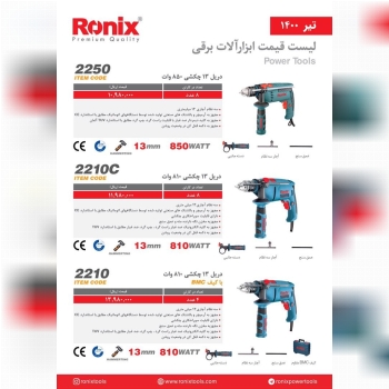 لیست قیمت تیرماه شرکت رونیکس
