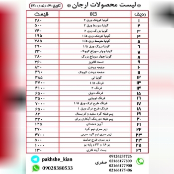 پخش یراق آلات کیانلیست قیمت گونیا