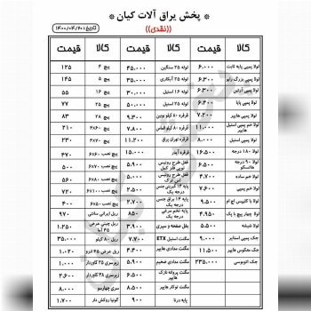 پخش یراق آلات کیانجهت دیدن موجودی