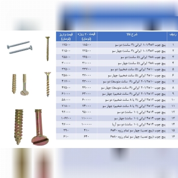  لیست قیمت پیچ چوب و پیچ نصب های ا