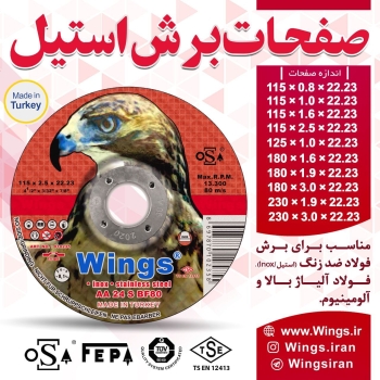 #صفحات_برش_استیل Wings ساخت کشور