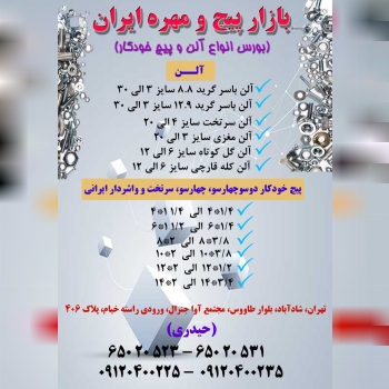 بازار پیچ و مهره ایرانتولید، وارد