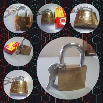 قفل آویز طلایی طرح برنج ZHOUSHI