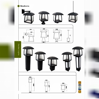 چراغ حیاطی فلزی مدرنشیشه 4 میلسیم