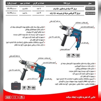 صنعت ابزار ایران نام محصول : دریل