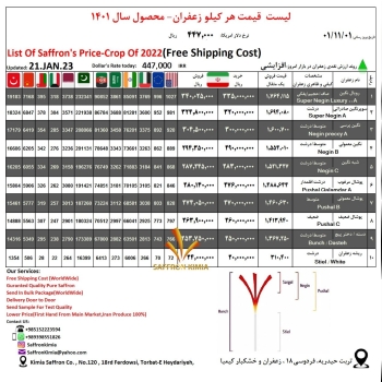 نرخ زعفرانمحصول سال 1401تاریخ برو