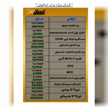 فروش ویژه شرکت تسلابرای ثبت سفار