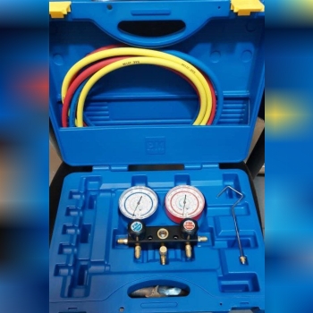 #مانیفیلد شارژ گاز #گیج دوقلو #شلنگ ۲ متری مارک P Mتایوان #ساعت بزرگ 