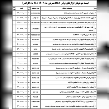 لیست قیمت DCA