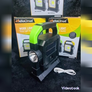 چراغ شارژی  چند حالته با سولار و باطری لیتیوم  (اضطراری)