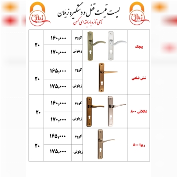 لیست قیمت دستگیره زیلان