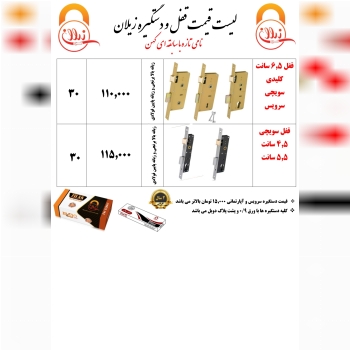 لیست قیمت دستگیره زیلان