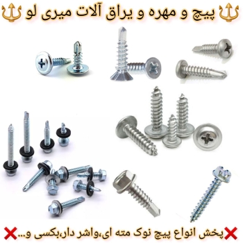 پخش انواع پیچ بکسی شیروانی_واشر دار مته ای _سرتخت مته ای_خودکار و...(تایوانی و چینی)