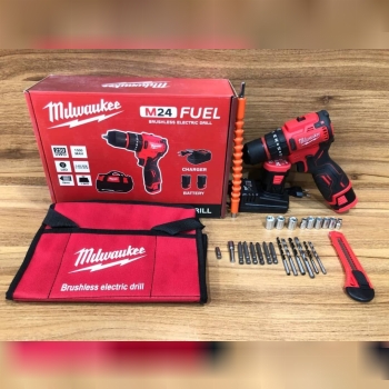 دریل شارژی میلواکی سه نظام فلزی موتور براشلس
