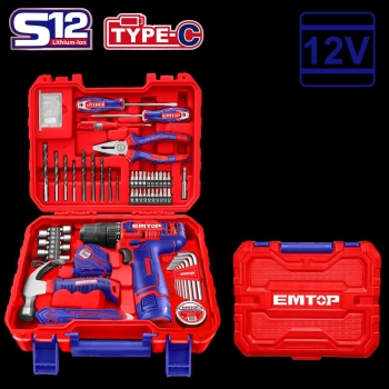 کیت دریل شارژی 12 ولت EMtop