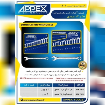  کیف آچار ( یک سر رینگ یک سر تخت ) ۲۵ و ۱۲ عددی