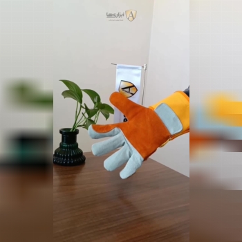 دستکش ایمنی کف دوبل چرم مهندسی طرح چینی