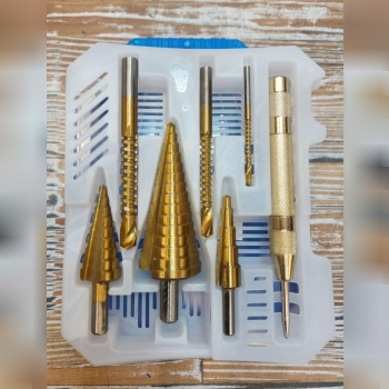 مجموعه ۷ عددی مته کاجی و مته برش و سنبه