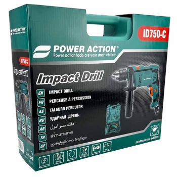 کیت دریل چکشی و متعلقات 30 پارچه پاوراکشن مدل ID750-C