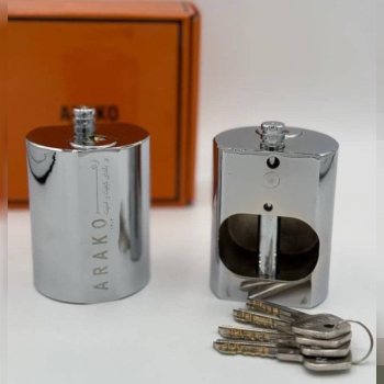  قفل لاکپشتی پشت بسته آراکو کلید دوشیار برنجی/مغزی