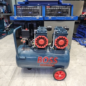 ⭐️ کمپرسور ۵۰ لیتر دو موتور بی صدا(سایلنت) باس