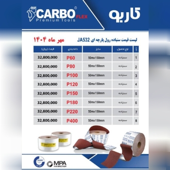 لیست سنباده رول های کاربو