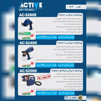 پیستوله های برقی اکتیو در سه مدل موجود شد و آماده 