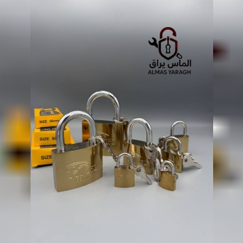  قفل آویز طلایی HT252 پولک برنج-میله ضخیم-وزن سنگی