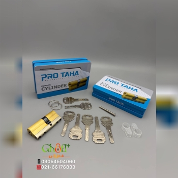 سیلندر ۷سانت جعبه فلزی پروطاها ۲کلید کارگری ۵کلید اصلی شیار ماری تسمه فولادی آلنی بدنه برنجی جعبه فل