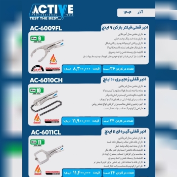 انبر قفلی زنجیری ۱۰ اینچ و انبرقفلی گیره ای ۱۱ این