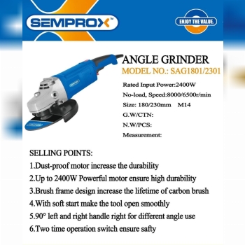 سنگ فرز آهنگری و سنگبری ۲۴۰۰وات با دسته قابل چرخش 