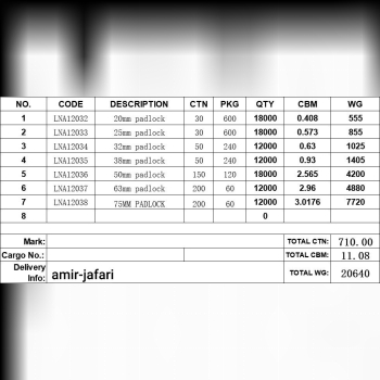 قفل آویز کیلید معمولی ZHOUSHI 