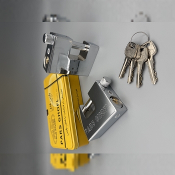  ⭐️قفل کتابی ۹۴فولادی کلید دوشیار پارس⭐️ بدنه فولاد یک تکه-۴ کلید دوشیاربرنجی مغزی کامل برنج-جعبه فل