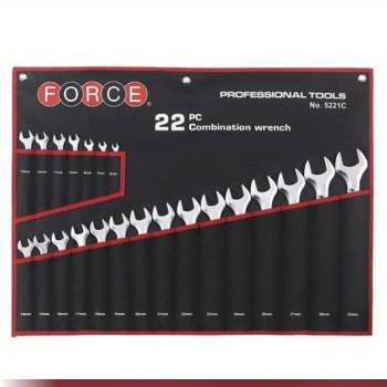 ست آچار یکسر تخت یکسر رینگ کاور دار 22 عددی فورس FORCE