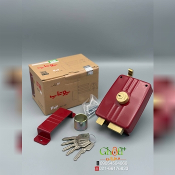  قفل حیاطی طرح ایزو یوتاب سیلندر دوطرف تمام برنج زبانه بالا و پایین و دسته تمام برنج ۵ کلید ساده امن