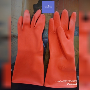 دستکش لاستیکی آژند قرمز 