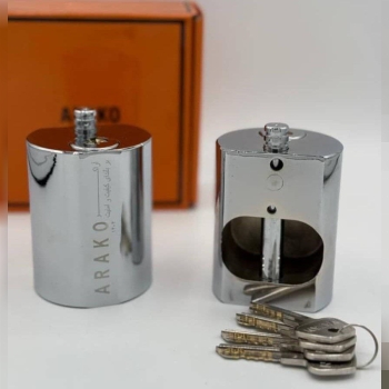  قفل لاکپشتی پشت بسته آراکو کلید دوشیار برنجی/مغزی