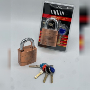  قفل آویز لوکس تمام فولادی LINION سایز 970 فولادی کلید شیار ماری کلید و مغزی کامل برنجی کارتن 24 عدد