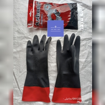 دستکش لاستیکی آژند۲رنگ