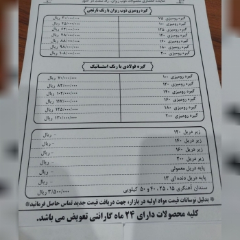 لیست گیره رومیزی ذوب ریزان