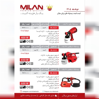 پیستوله برقی ۶۰۰ وات با موتور پرقدرت کم صدا و سیست