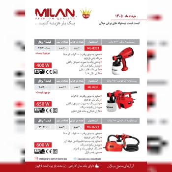 پیستوله برقی ۶۰۰ وات با موتور پرقدرت کم صدا و سیست