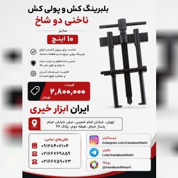 بلبرینگ کش و پولی کش ناخنی دو شاخ سایز ۱۰ اینچ