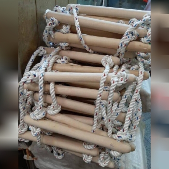 نردبان طنابی پله چوبی