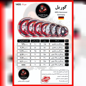 لیست قیمت پرسلان بر مارک گوریل