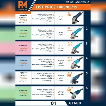 لیست قیمت محصولات پی ام و آنکور
